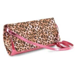 Leopard Clutch Handbag Purse Nicki Minaj Animal Print Foldover Fx Leather Strap